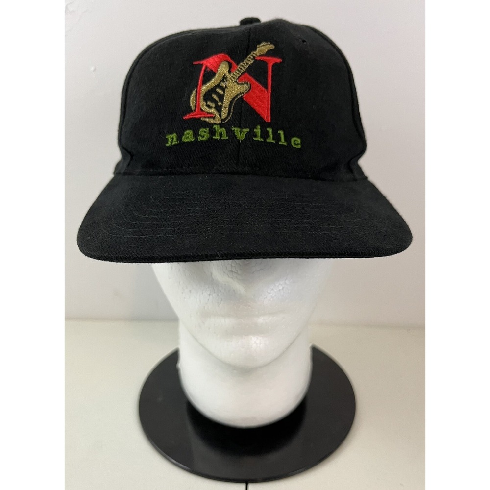 Headmost Vintage Nashville Embroidered Music Hat Snapback Black Adjustable